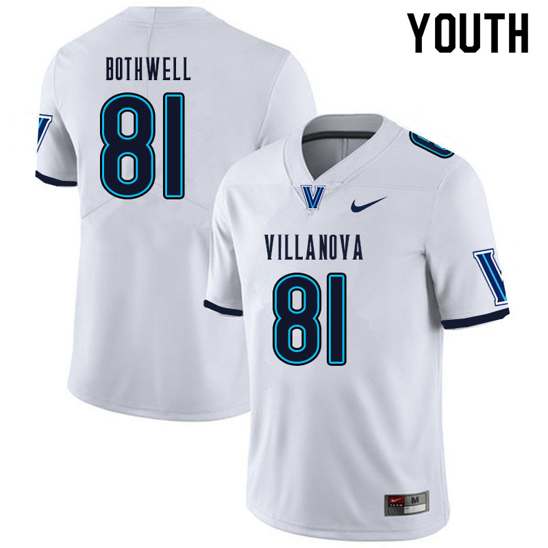 Youth #81 Mitchell Bothwell Villanova Wildcats College Football Jerseys Sale-White